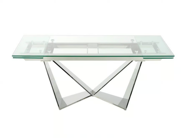 1027 - Extending rectangular glass and steel table by Angel Cerdá - view 2